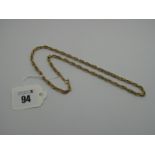 A 9ct Gold Fancy Link Chain, with textured finish, 50cm length (11 grams).