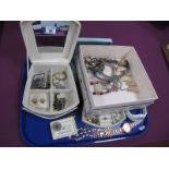 A Mixed Lot of Assorted Costume Jewellery, including wristwatches, a dress ring stamped "925",