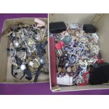 Assorted Costume Jewellery, together with assorted ladies amd gent's wristwatches :- Two Boxes