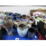 A Collection of Ewenny Pottery, jugs, vases, mugs, etc:- One Tray.