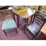 XIX Century Country Made Ladder Back Chair, single chair, and an oak table. (3)