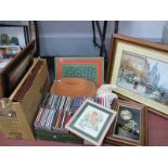 CDs, place mats, prints, clock, etc.