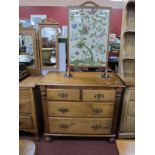 XIX Century Pine Chest of Drawers, with a moulded edge, two short drawers, two long drawers, on