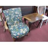 Ercol Style Armchair, together with a rectangular shaped coffee table on cabriole legs. (2).