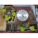 A 1930's Oak Cased Napoleon Clock, together with a cuckoo clock. (2):- One Box.