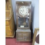 Clocking in Machine, circa 1930';s, numbered 86510, black Roman numerals to white dial, drop card to