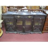 And Early XX Century Display Cabinet with a single drawer, glazed astragal doors, on shaped feel (