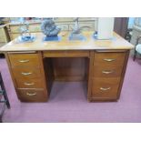 XX Century 'Angus' Mahogany Pedestal Desk, with a middle drawer, brushing slides over pedestal