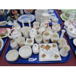 Goss Crested China - Tea pot, stand, spirit barrel, Tyg, Chicken Rock Lighthouse, etc: approximately