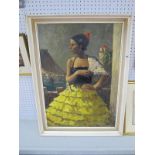 E. McCullough, Spanish Dancer, oil on canvas, signed lower right, 64.5 x 44.5cm.