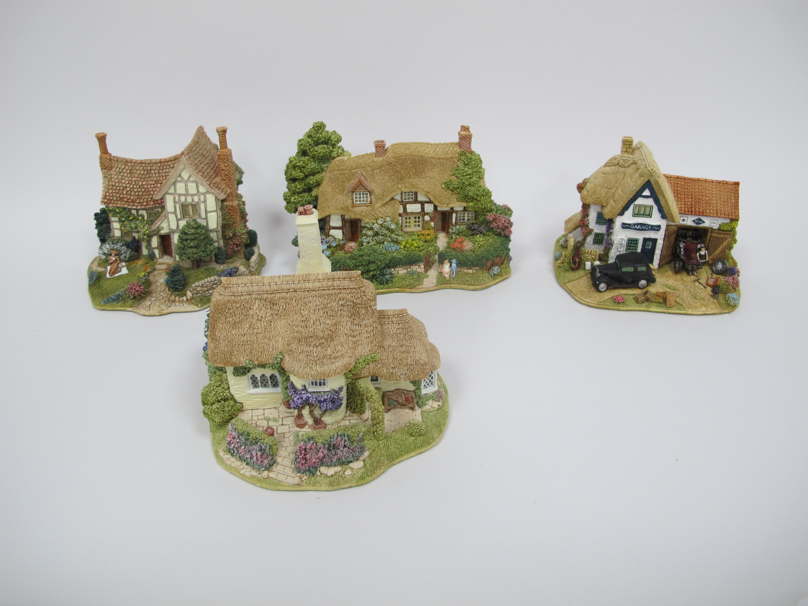 Lilliput Lane Cottages, Meadowsweet Cottage, Porlock Down, Hampton Manor, The Country Garage (