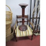 XIX Century Mahogany Carver Chair, (reduced), late XX Century torchere, 69cm high. (2)