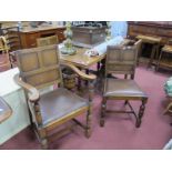 Columbia 1930's Oak Dining Room Suite, comprising refectory table, four single chairs and a