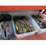 Tools: 90 Bull Nose Blades, spanners, brace bits, spanners, chisels, etc:- Two Boxes and Bag.
