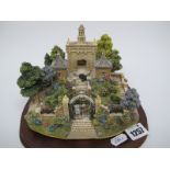 Lilliput Lane 'Millennium Gate' limited edition 0419/2000, on a wooden stand with certificate and