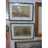 Tatton Winter and Frank Priest Countryside Prints, 19.5 x 32cm.