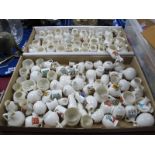 Goss Crested China - jugs, ewer's, vessels, etc, approximately 112:- Two Boxes.