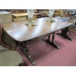 Ercol Rectangular Shaped Extending Table, on turned and block supports, 151cm wide,