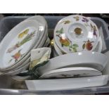 Worcester 'Evesham' Tureens, oval dishes, dinner plates, etc, approximately twenty pieces, plus