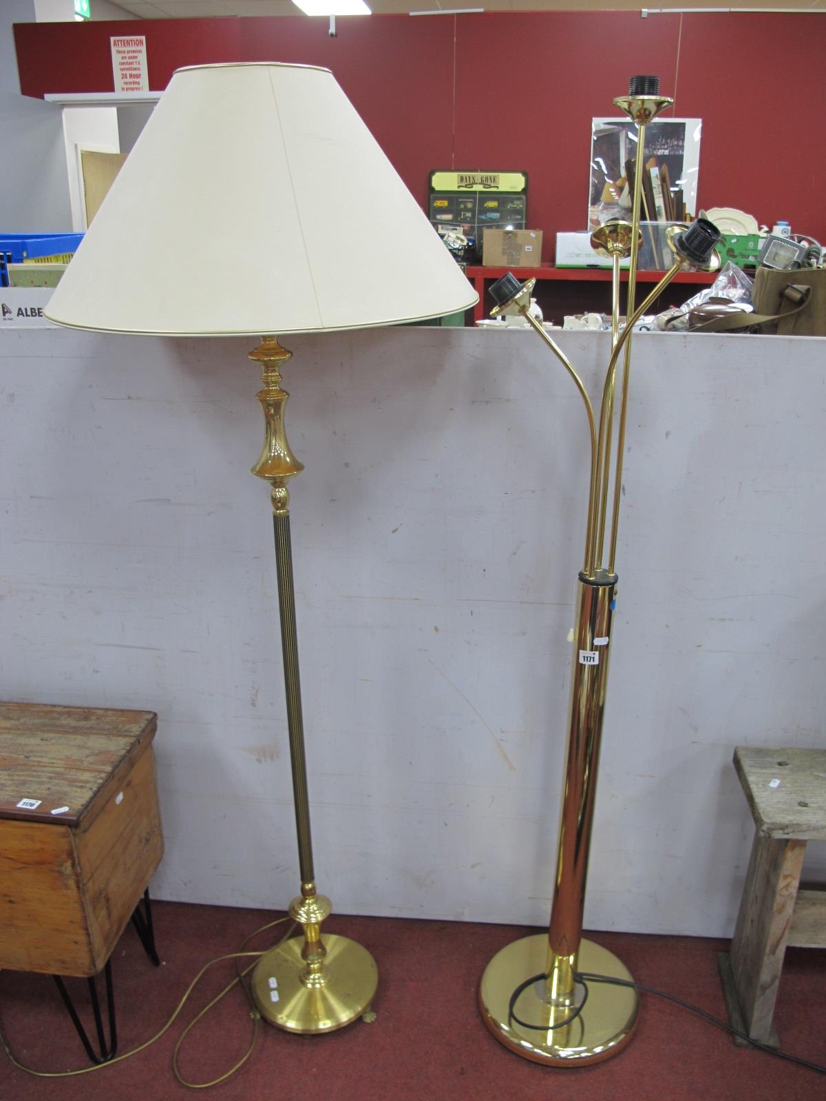 A Belysning Standard Lamp, on three paw feet, four branch standard lamp.