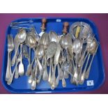 Assorted Plated Cutlery, including two pairs of sugar tongs, fish knives, bead edge knives and