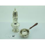 A Walker & Hall Hallmarked Silver Sugar Caster, of fluted octagonal form, Sheffield, 1910, (105