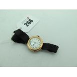 A 9ct Gold Cased Ladies Wristwatch, the unsigned white dial (cracked) with Arabic numerals, within