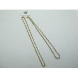 A 9ct Gold Belcher Link Chain, 46cm long, another similar, stamped "375", 46cm long (ttal weight