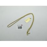 A Rope Twist Chain, stamped "375", 46cm long, (2 grams), a novelty pendant, stamped "585" (