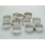 WITHDRAWN - A Set of Twelve Commemorative Silver Jubilee Feature Hallmarked Silver Napkin Rings, DM
