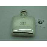 A Hallmarked Silver Hip Flask, London 1925, of plain design, initialled (dented) (78 grams).