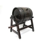 A Late XIX Century W. Waide & Sons, Leeds, Wood and Cast Iron Butter Churn, with winding handle to