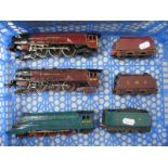 Three Hornby Dublo 'OO' Gauge/4mm 4-6-2 Steam Locomotives and Tenders, all over painted/renovated