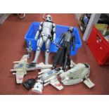 A Collection of Mostly Modern Star Wars Space Vehicles and Large Scale Figures, including X-Wing