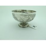 A Decorative Hallmarked Silver Footed Bowl, Dutch "930", stamped lion standard mark with
