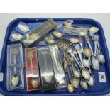 A Collection of Assorted Souvenir and Other Teaspoons :- One Tray