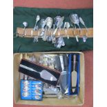 A Mixed Lot of Assorted Plated Cutlery, including boxed items, a fabric cutlery roll etc.