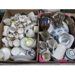 Early XX Century Tea ware, Cauldron coffee cups, saucers, Staffordshire Chef Ware, etc:- Two Boxes