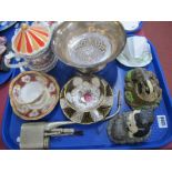 Sadler "Carousel" Tea Pot, Shelley cup-saucer Rd723404, plated posy bowl, Opium pipe, etc:- One