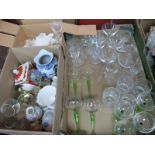 Sadler 'Romeo & Juliet' Teapot, Wedgwood ceramics, drinking glasses, etc:- Two Boxes.