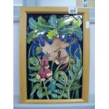 A Moorcroft Pottery Plaque. painted with 'The Major Oak' design by Emma Bossons, limited edition No.