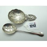 Berthold Muller; A Chester Hallmarked Silver Caddy Spoon, Chester 1902 (F import mark); Together