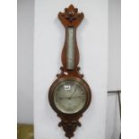 Fattorini of Bradford Wall Barometer, circa early XX Century, with applied Art Nouveau motifs,