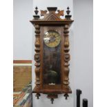 A XIX Century Walnut Cased Viennese Wall Clock, eight day movement.