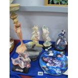 Four Galos Figurines, Italian figurine and animal. Michael Jackson plate:- One Tray.