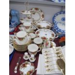 Royal Albert 'Old County Roses' Table China, first quality, two tureens, three tier cake stand,