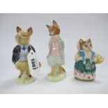 Beswick Beatrix Potter Figures, 'Cousin Ribby', 'Pigling Bland' and 'Foxy Whiskered Gentleman', gold