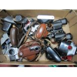 Zeiss Ikon Camera, other camera's, Zenith 7x50 Field Binoculars, etc:- One Box