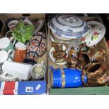 A XIX Century Lustre Tea-pot, jugs, Commemorative mug, Coronation 1911, etc:- two Boxes