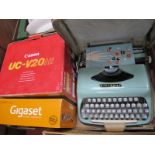 Diplomat Retro Portable Typewriter. Cannon UC-V20 HI 8mm video camcorder, boxed. Gigaset SL400 hands